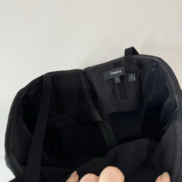 Theory Womens Dress 4 Black Trelle Rosina Crepe Corset Bust Cocktail Asymmetric - Picture 9 of 13